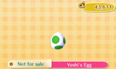 Yoshi's Egg (New Leaf) - Animal Crossing Wiki - Nookipedia